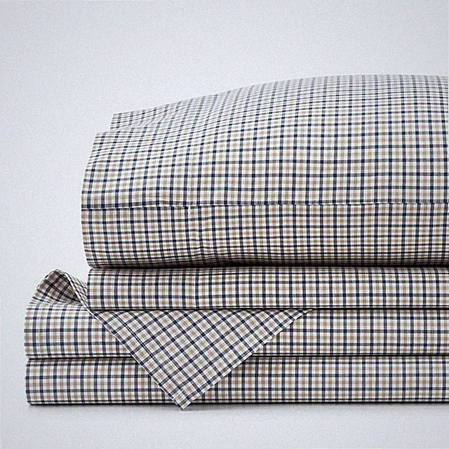 Classic Stripes and Plaids Cool Yarn-Dyed Cotton Percale Bed Sheet Set