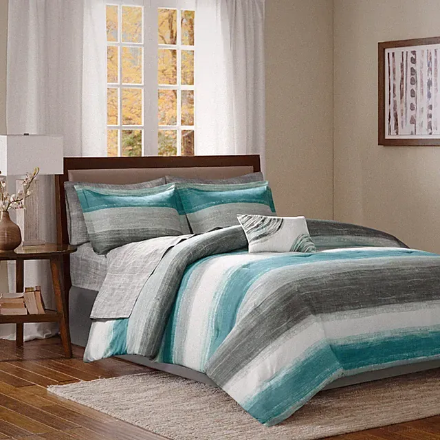 Madison Park Essentials Saben Comforter Set with Cotton Bed Sheets