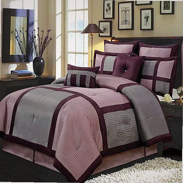 Multi Piece Bed in a Bag Includes Purple Morgan Comforter Set with Bed Sheets