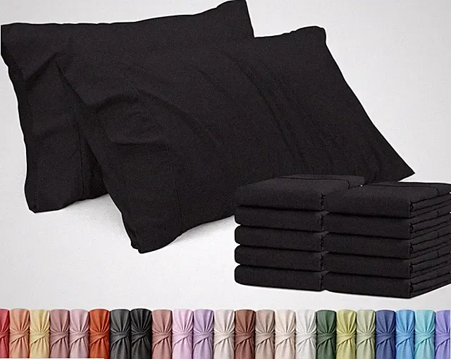 Queen Pillow Cases - 12 Pack - Envelope Closure - Soft Brushed Microfiber Fab...